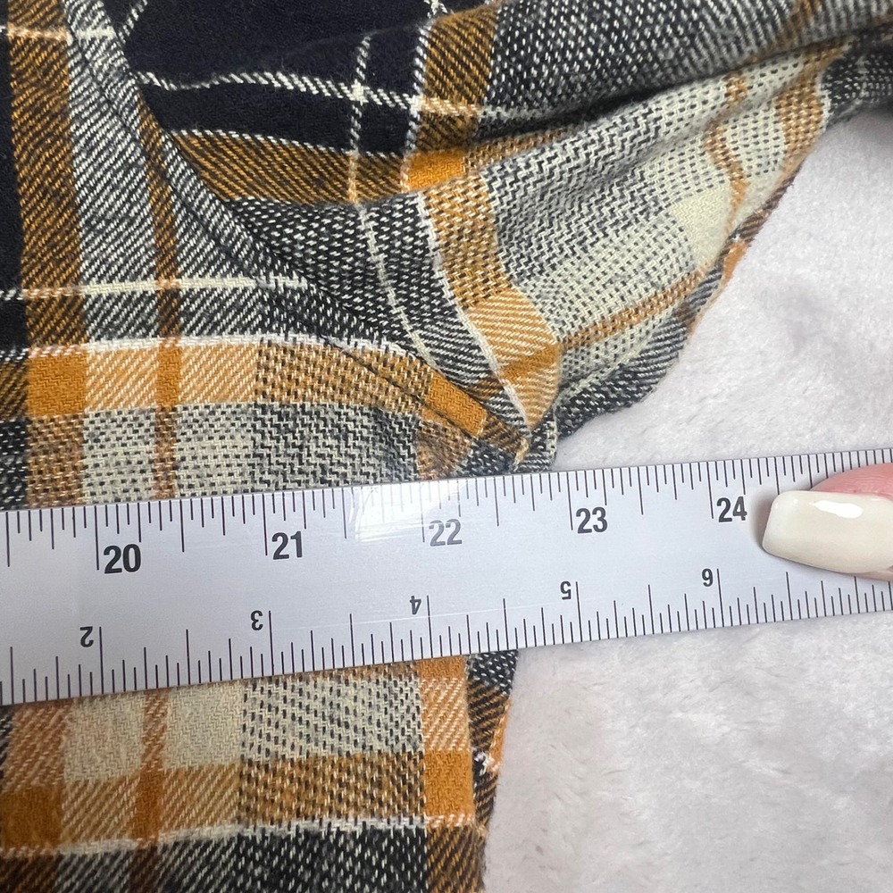 Howitzer Mens XL Adult Flannel Shirt Black Orange Plaid Patriot Made In USA - Picture 5 of 8
